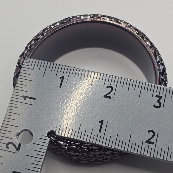 Wide Bangle Bracelet Purple Statement‎ Chunky Whimsigoth Edgy Witchy - Picture 8 of 9